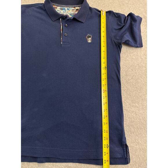 Robert Graham “Lucifer” Classic-Fit Skull-Embroidered Polo – Size Small (Navy) - Picture 5 of 8